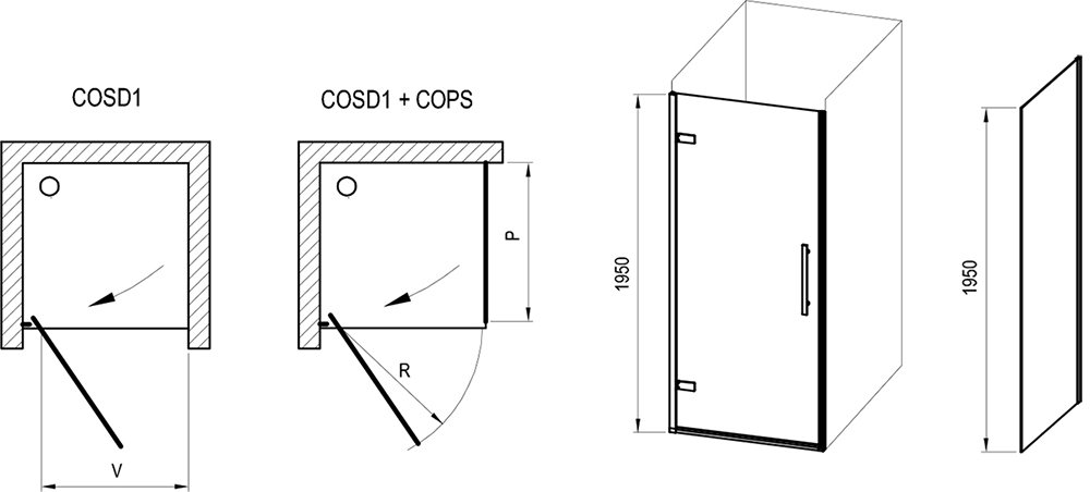 Dušas komplekts 5 vienā COSD1+COPS