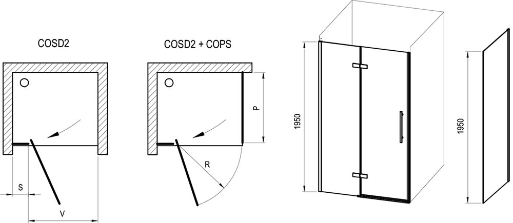 Dušas komplekts 5 vienā COSD2+COPS