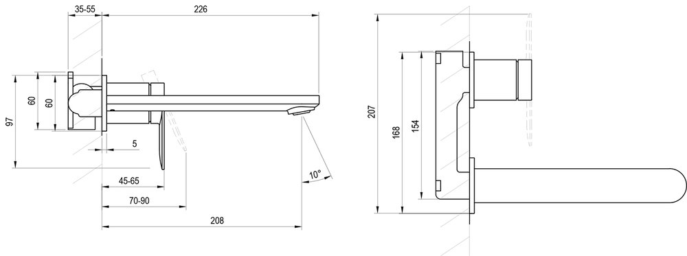 Zemapmetuma izlietnes jaucējkrāns Chrome II