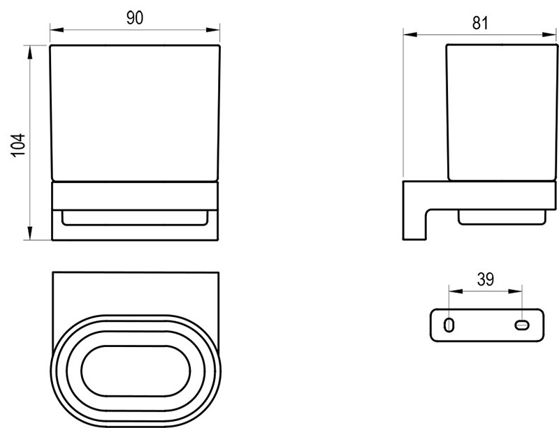 Turētājs ar glāzi Chrome II