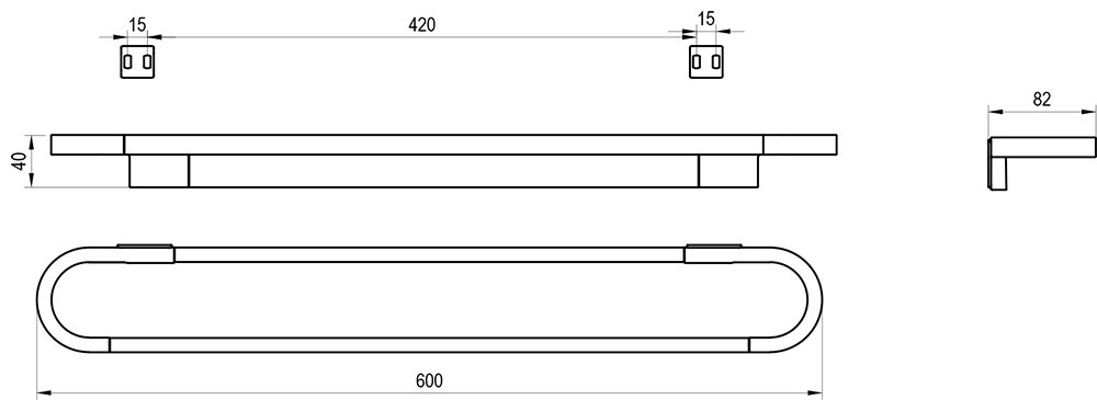 Dvieļu turētājs Chrome II 60 cm