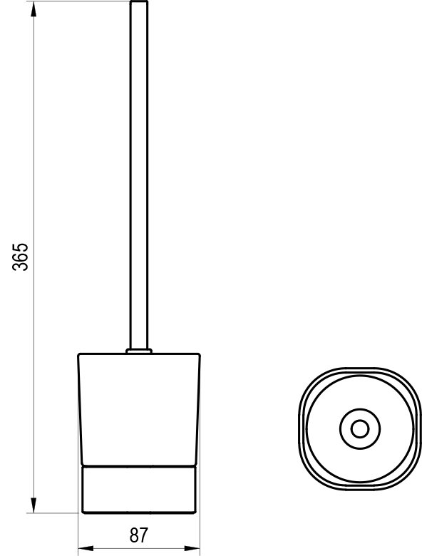 Brīvi stāvoša tualetes birste Chrome II