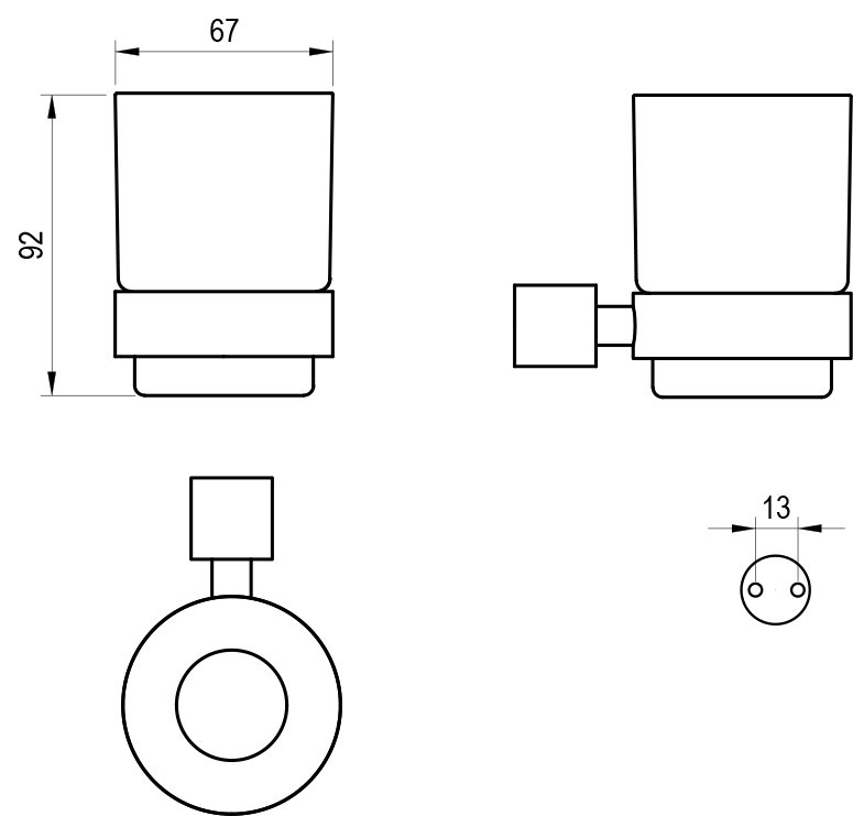 Turētājs ar glāzi Fold