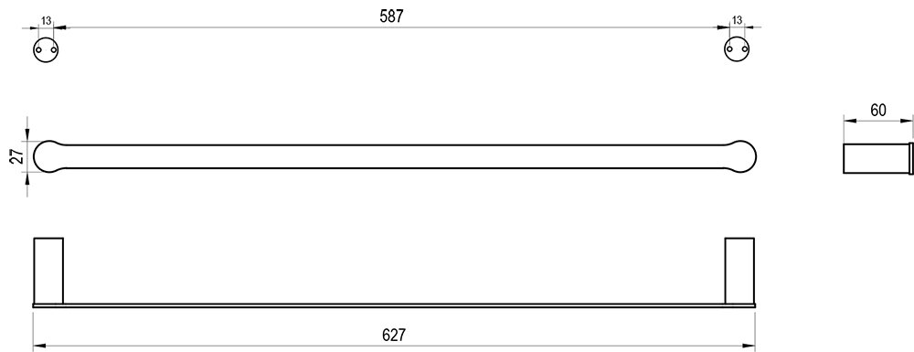 Dvieļu turētājs Fold 60 cm