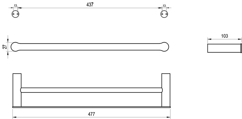 Dubultais dvieļu turētājs Fold