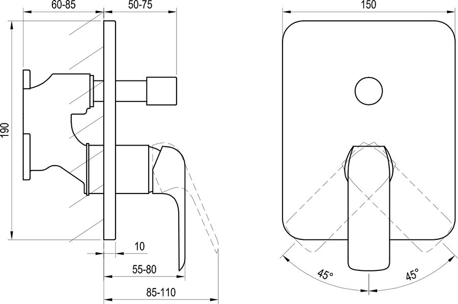 Zemapmetuma maisītājs Flat ar slēdzi