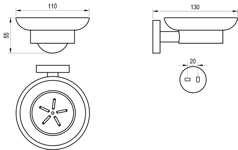 Tureklis ar ziepju trauku Kona