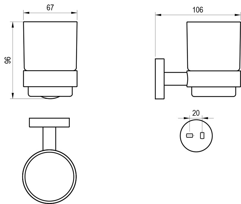 Turētājs ar glāzi Kona