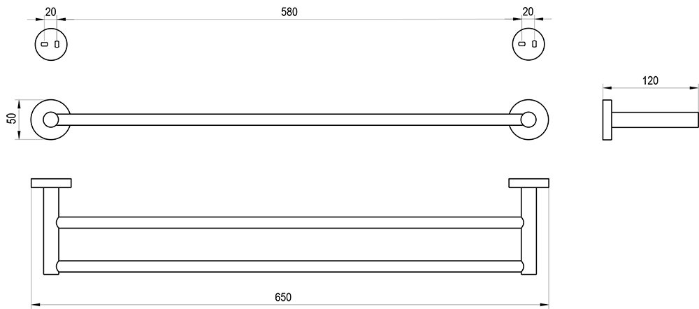 Dubultais dvieļu turētājs Kona