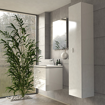 Mēbeles vannas istabai Comfort – skapīši zem izlietnes un galdu virsmas
