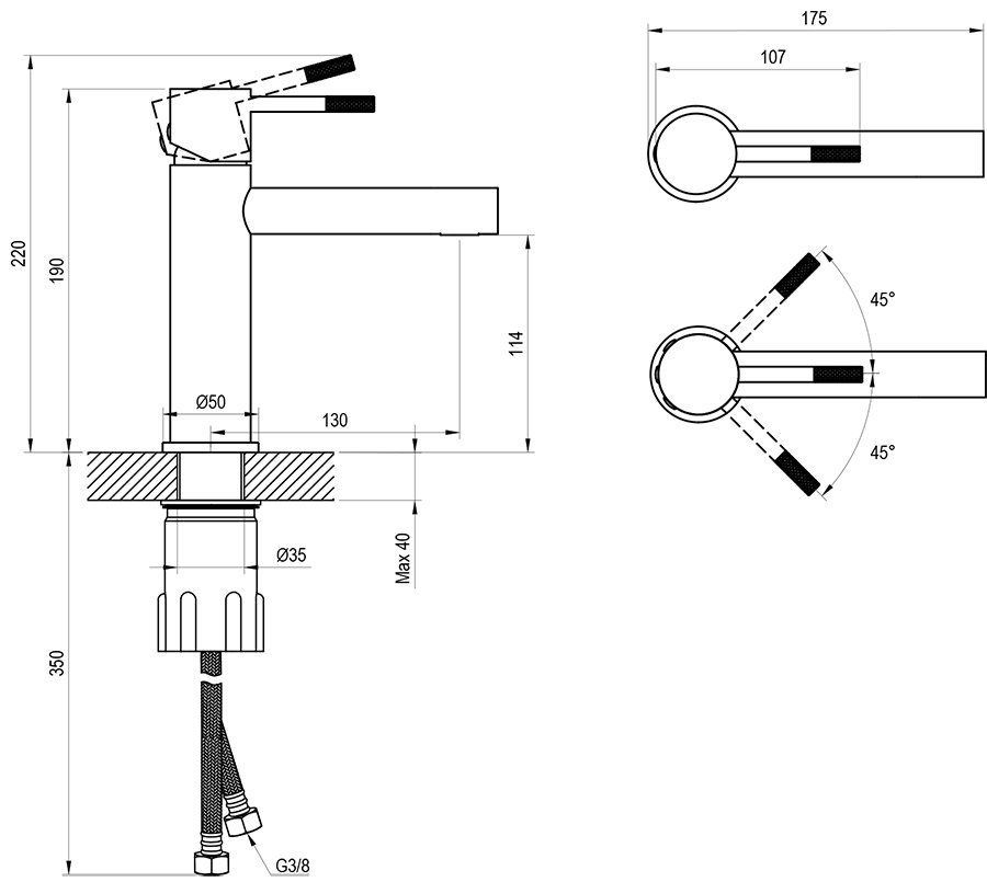 Izlietnes jaucējkrāns Nox NX 014.00