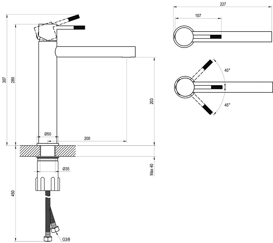 Izlietnes jaucējkrāns Nox NX 015.00