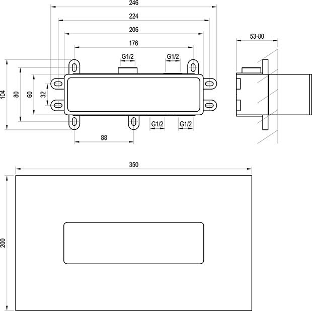 R-box Horizontal, zemapmetuma jaucējkrāna pamata korpuss