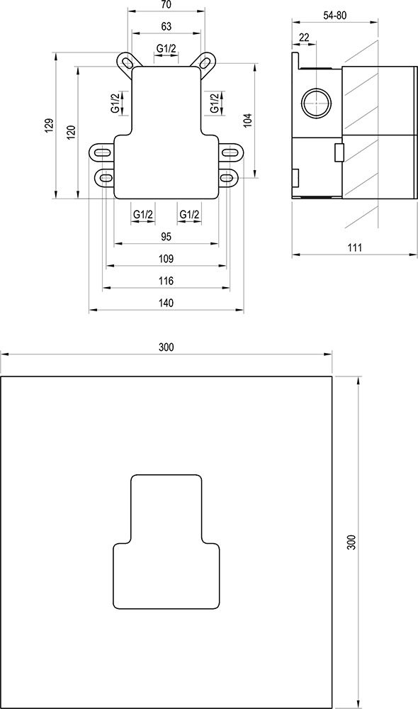 R-box Vertical O2, pamata korpuss divvirzienu zemapmetuma jaucējkrāniem