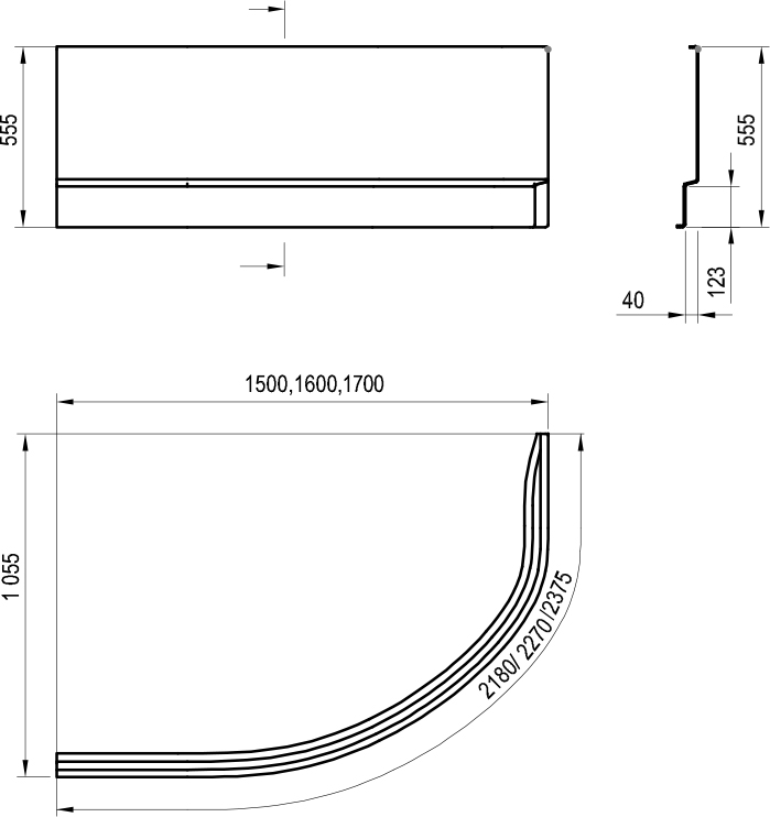 Apdares panelis Rosa II 150  L/R