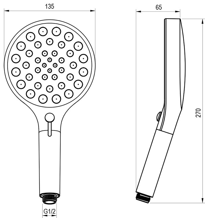 950.00 Dušas klausule, 3 funkcijas