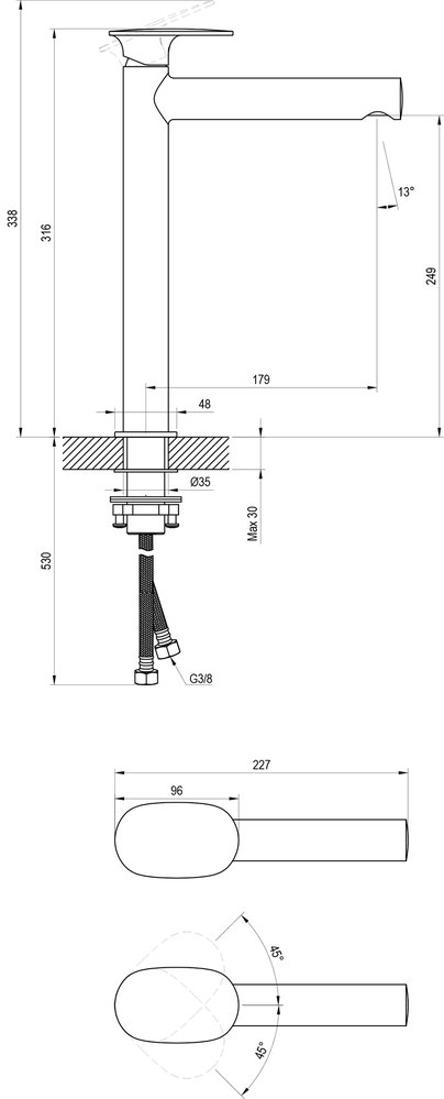 Izlietnes jaucējkrāns Spring SG 015.00