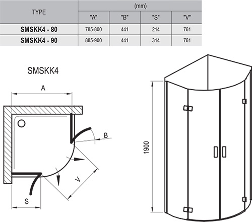 Duškabīne SmartLine SMSKK4