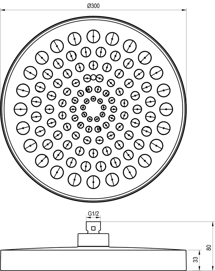 991.00 Apaļa dušas galva