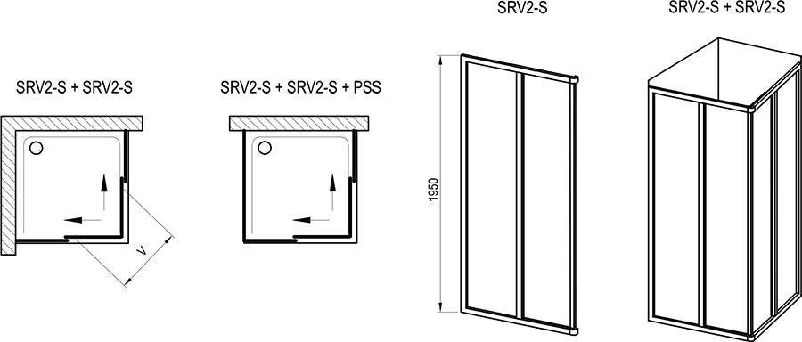 Dušas kabīne Supernova SRV2-S+SRV2-S