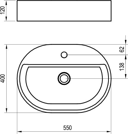 Keramiskā izlietne Ceramic Slim Shelf O