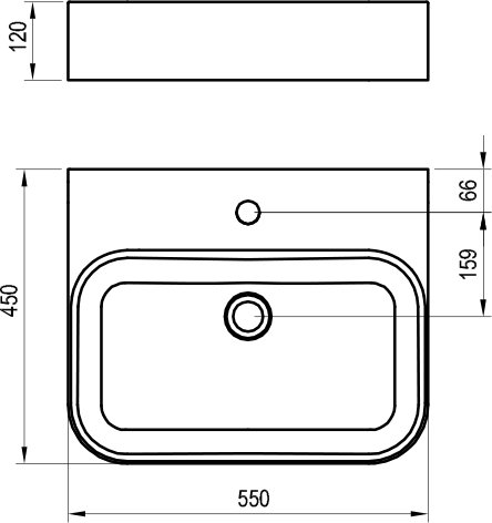 Keramiskā izlietne Ceramic Slim Wall R