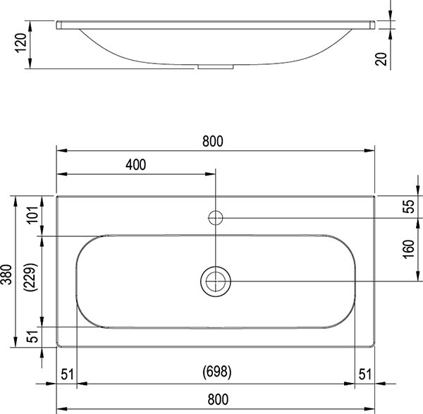 Izlietne Ring 800