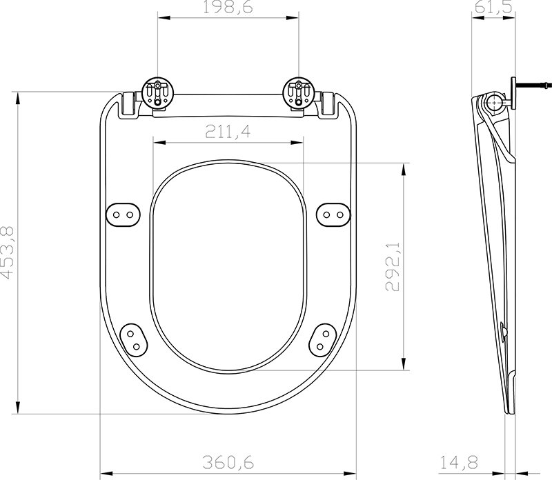 WC poda sēdriņķis ar vāku Uni Chrome Flat