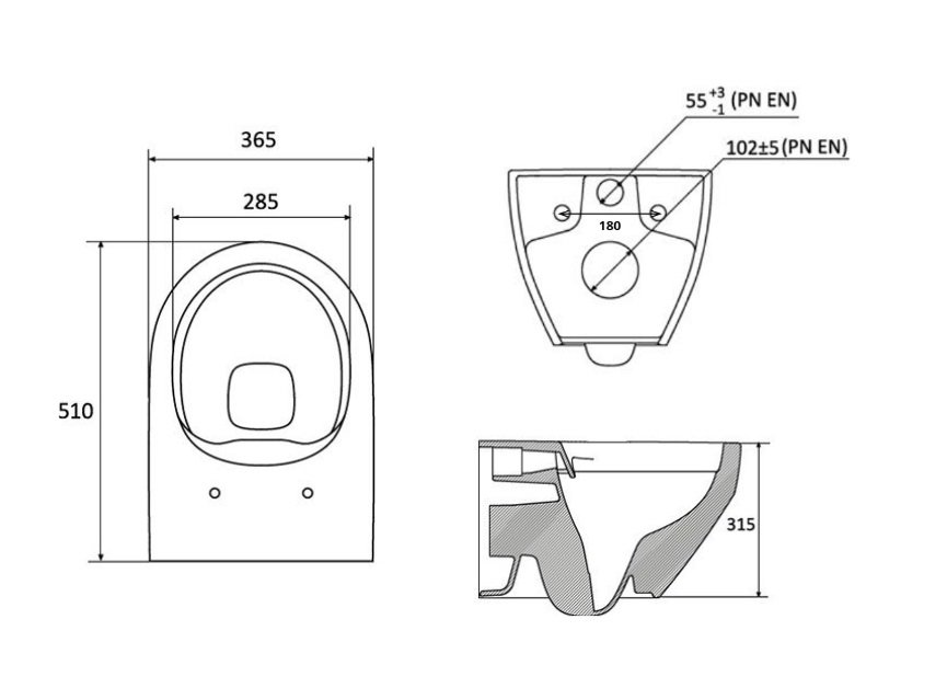 WC pods Zante RimOff komplekts